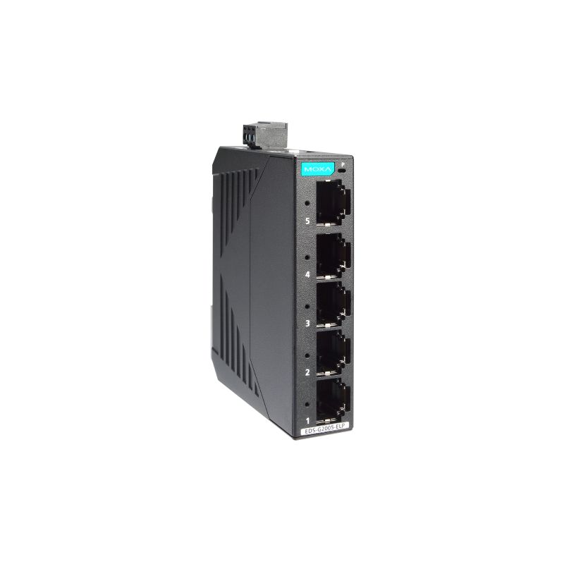 Moxa EDS-G2005-ELP 塑膠外殼5埠入門級非網管型全Gigabit乙太網路交換器